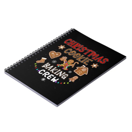 Kerstkoekjeskoekjes voor het bakken van Crew Xmas  Notitieboek (Linkerzijde)