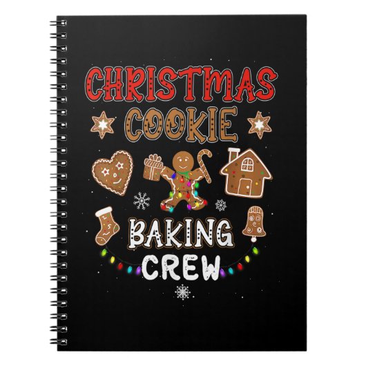 Kerstkoekjeskoekjes voor het bakken van Crew Xmas Notitieboek (Voorkant)
