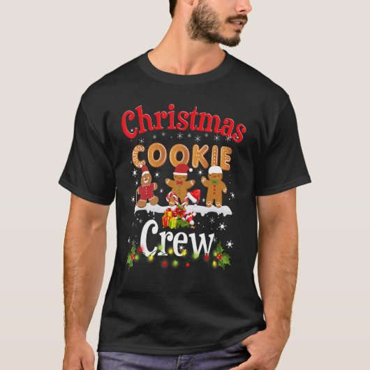 Kerstkoekjeskoekjes voor het bakken van Crew Xmas  T-shirt (Voorkant)
