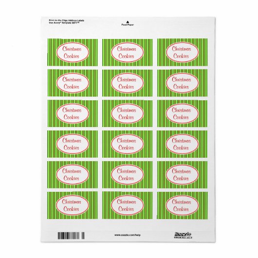 kerstkoekjeslabel etiket (Full Sheet)