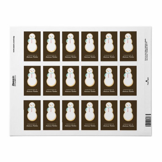 kerstkoekjeslabels etiket (Full Sheet)