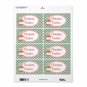 Kerstkoekjeslabels van peperkoek etiket (Full Sheet)
