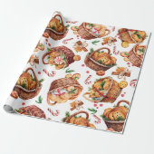 Kerstkoekjesmanden Cadeaupapier (Uitgerold)