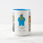 Kerstkoekjesmonster | Beste vrienden - Foto Tweekleurige Koffiemok (Center)