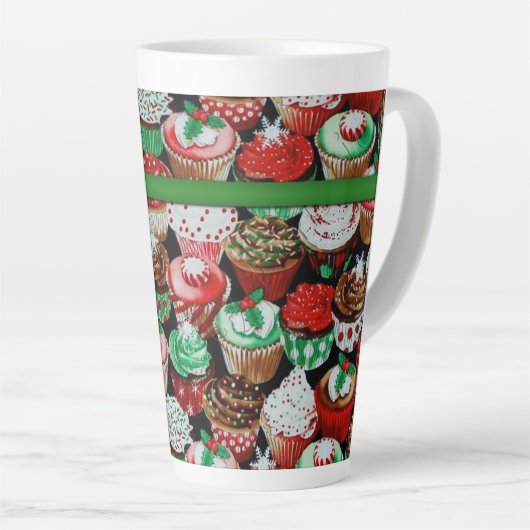 Kerstkoekjespatroon Latte Mok (Rechterhoek)