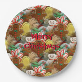 Kerstkoekjespatroon Papieren Bordje (Voorkant)