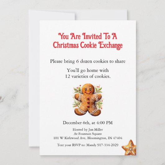 Kerstkoekjesruil Kaart (Achterkant)