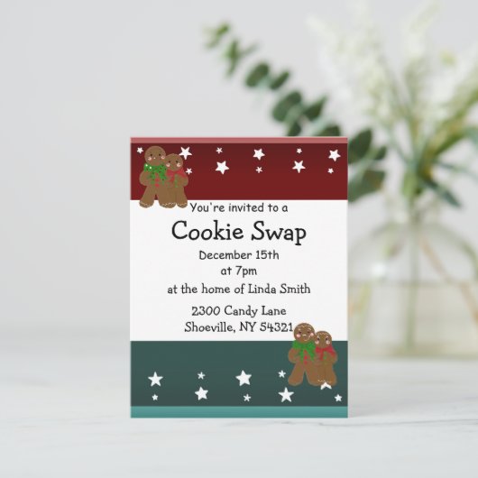 Kerstkoekjesruil Kaart (Staand voorkant)