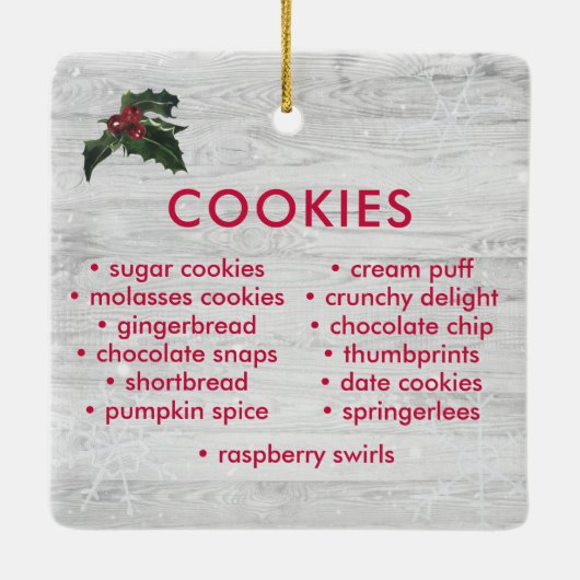 Kerstkoekjesruil Keramisch Ornament (Achterkant)