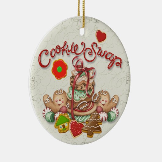 Kerstkoekjesruil Keramisch Ornament (Rechts)