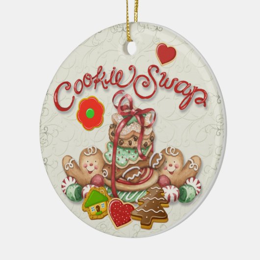 Kerstkoekjesruil Keramisch Ornament (Links)