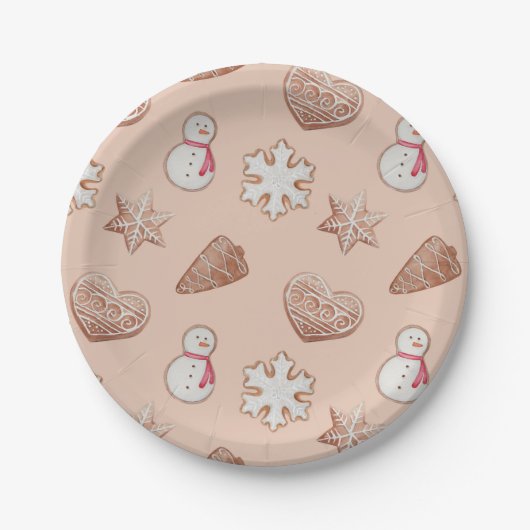 Kerstkoekjesruil Papieren Bordje (Voorkant)