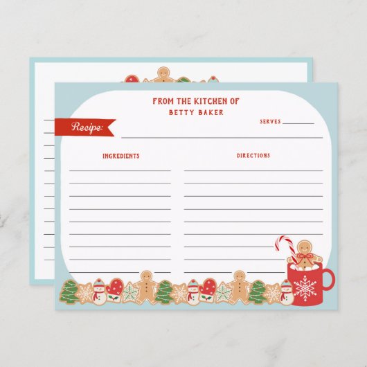 Kerstkoekjesruil | Recipe Kaart (Voorkant / Achterkant)
