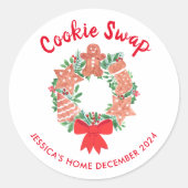 Kerstkoekjesruil Ronde Sticker (Voorkant)