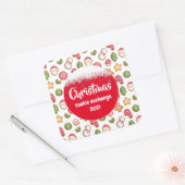 Kerstkoekjesruil Vierkante Sticker (Envelop)