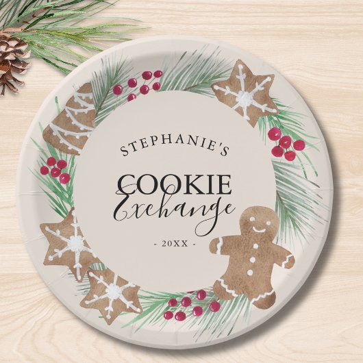 Kerstkoekjesruilfeest papieren bordje