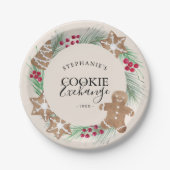 Kerstkoekjesruilfeest papieren bordje (Voorkant)