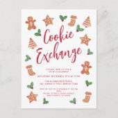 Kerstkoekjesruilfeest uitnodiging briefkaart (Voorkant)