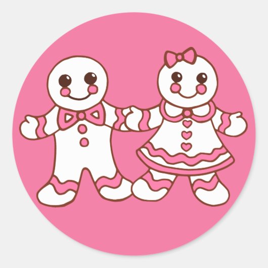 Kerstkoekjesstickers ronde sticker (Voorkant)