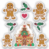 Kerstkoekjesstickers Sticker (Voorkant)