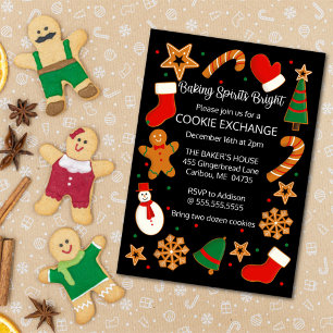 Kerstkoekjesuitwisseling 'Baking Spirits Bright' Kaart