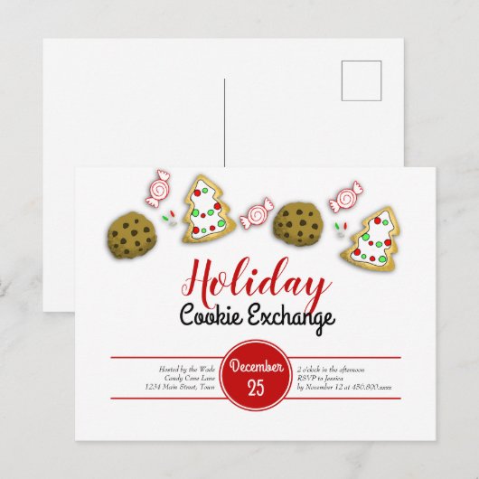 Kerstkoekjesuitwisseling Briefkaart (Voorkant / Achterkant)