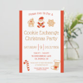 Kerstkoekjesuitwisseling, feestdag kaart (Staand voorkant)