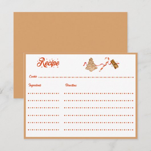 Kerstkoekjesuitwisseling Feestdagenkaart (Voorkant / Achterkant)