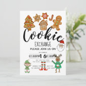Kerstkoekjesuitwisseling fundraiser event party kaart (Staand voorkant)