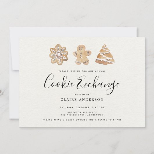 Kerstkoekjesuitwisseling Kaart (Voorkant)