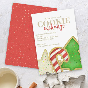 Kerstkoekjesuitwisseling Schattige feest Kaart