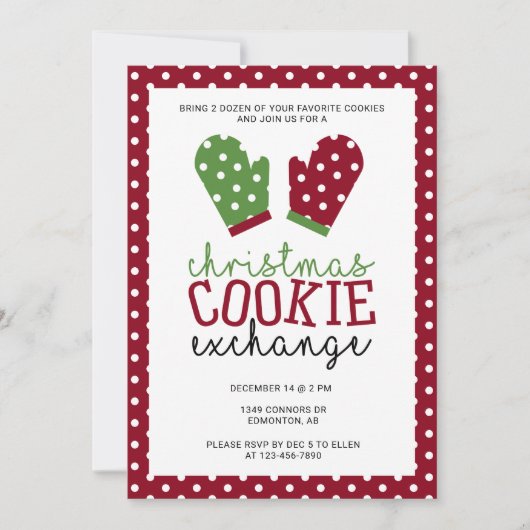 Kerstkoekjesuitwisselingsfeest feestdag orven Mitt Kaart (Voorkant)