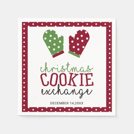 Kerstkoekjesuitwisselingsfeest feestdag orven Mitt Servet (Voorkant)
