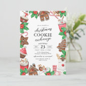 Kerstkoekjesuitwisselingsfeestje Kaart (Staand voorkant)
