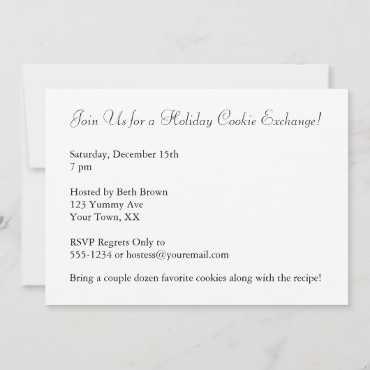 Kerstkoekjeswisselaar Kaart (Achterkant)