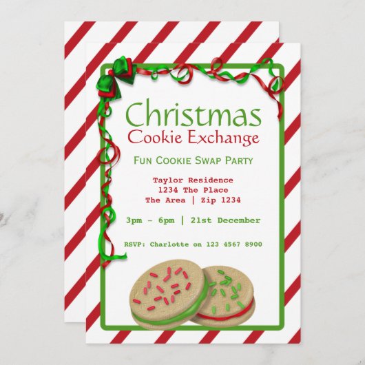 Kerstkoekjeswisselaar Kaart (Voorkant / Achterkant)