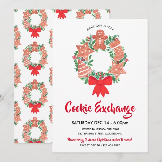 Kerstkoekjeswisselaar Kaart (Voorkant / Achterkant)