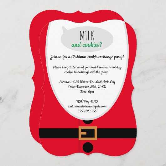 Kerstkoekjeswisselaar nodigt sjabloon uit kaart (Voorkant / Achterkant)