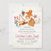 Kerstkoekjeswisselaar ontbijtkoek en bijtend hout kaart (Voorkant)