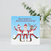 Kerstkoekjeswisselen Uitnodigen Kaart (Staand voorkant)