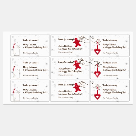 Kerstkoekjeswisselfeest Dank je wel Labels (Vel)