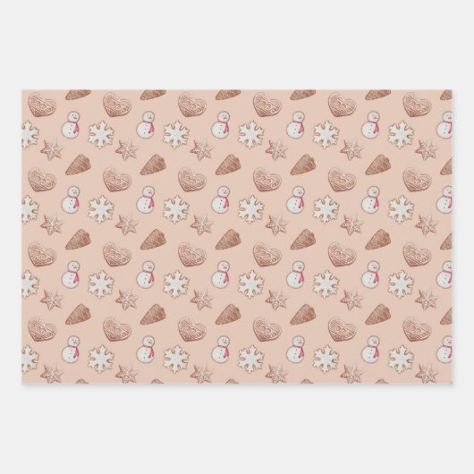 Kerstkoekjeswisselruil Inpakpapier Vel (Voorkant 3)