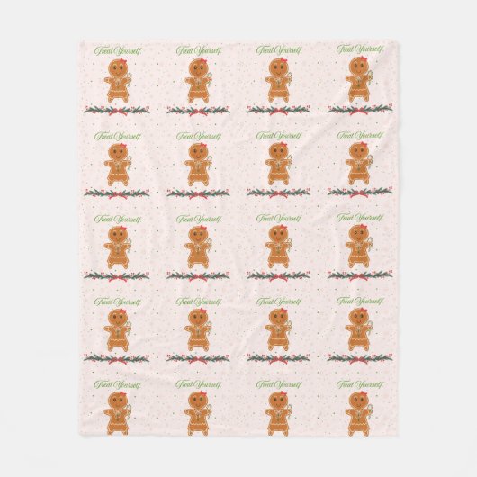 Kerstkoeklinten Fleece Deken (Voorkant)