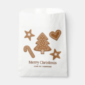 Kerstkoekvormen en -tekst van gemberkoek bedankzakje (Voorkant)