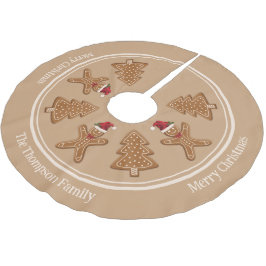 Kerstkoekvormen van gemberkoek met tekst kerstboom rok