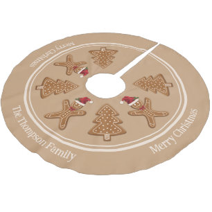 Kerstkoekvormen van gemberkoek met tekst kerstboom rok
