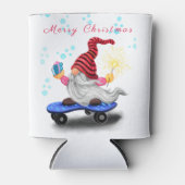 kerstKoelbox Skater Gnome met cadeaus Blikjeskoeler (Voorkant)