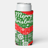 Kerstkoeler – Witte Ornamenten & Prettig Kerstmis Seltzer Blikjeskoeler (Seltzer Voorkant)