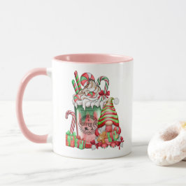 kerstkoepel en peppermint koffie mok