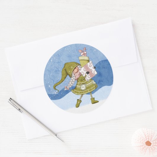 kerstkoepel met cadeautjes Sticker (Envelop)